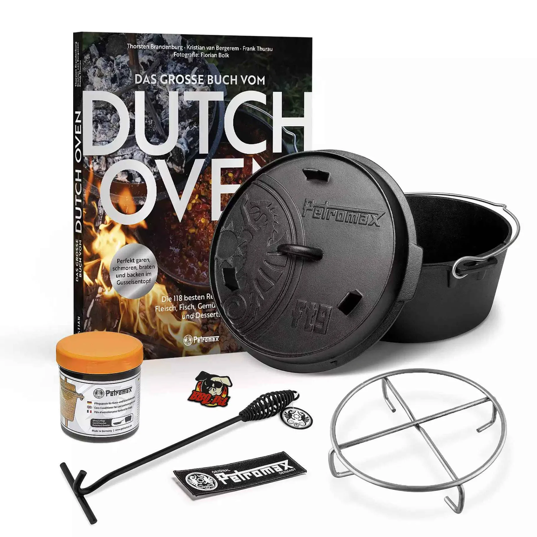 Petromax Dutch Oven-Sets>Bbqpit Bundle 2 Groser Feuertopf Und Pflegepaste